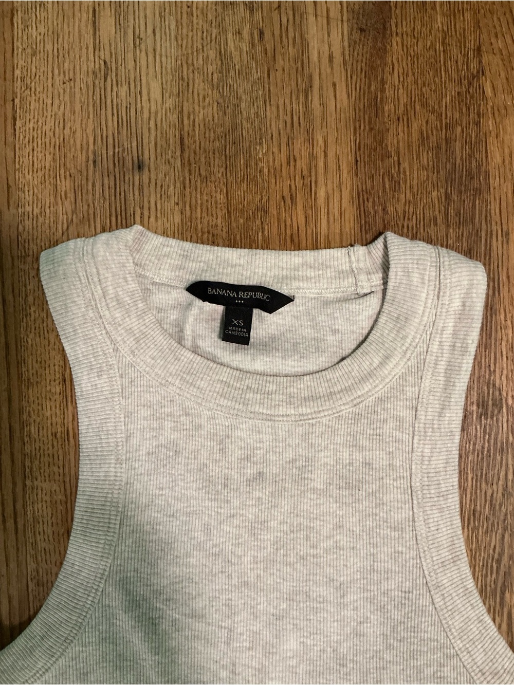 Banana Republic Women's Light Cream Ribbed Tank